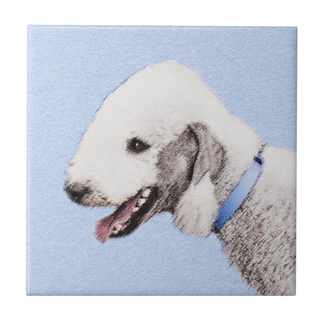 Azulejo Pintura de Bedlington Terrier - Original Perro Art (Frente)