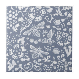 Azulejo Pintura de Blue White Bee de Delft Dedham