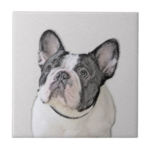 Azulejo Pintura de Bulldog francés (Brindle Pied) - Arte d