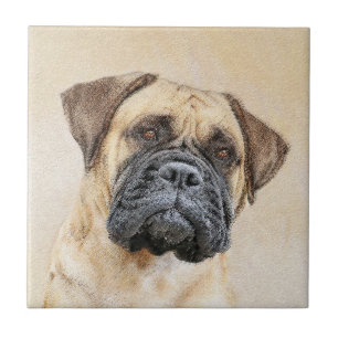 Azulejo Pintura de Bullmastiff - Arte de Perro Original.