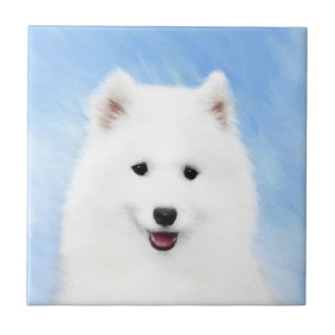 Azulejo Pintura de cachorro samoyada - Arte original del p