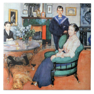 Azulejo Pintura de Carl Larsson - Hakon, Daga y Edgar,