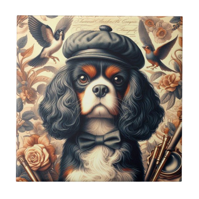 Azulejo Pintura de Cavalier King Charles Spaniel (Frente)
