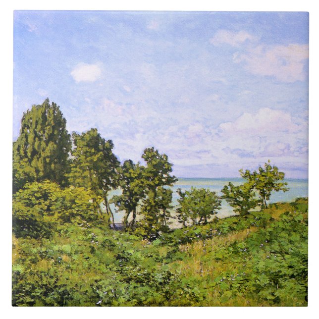 Azulejo pintura de Claude Monet, junto al mar, (Frente)