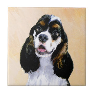 Azulejo Pintura de Cocker Spaniel (Parti) - Arte Perro Ori