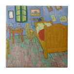 Azulejo Pintura de dormitorio Vincent Van Gogh<br><div class="desc">Pintura de obra maestra Van Gogh - Esta pintura de Vincent van Gogh llamada The Bedroom es una pintura de su habitación de 1889,  en el Instituto de Arte de Chicago. Era su dormitorio en Arles,  Francia,  que decoró y creó este cuadro de su dormitorio.</div>