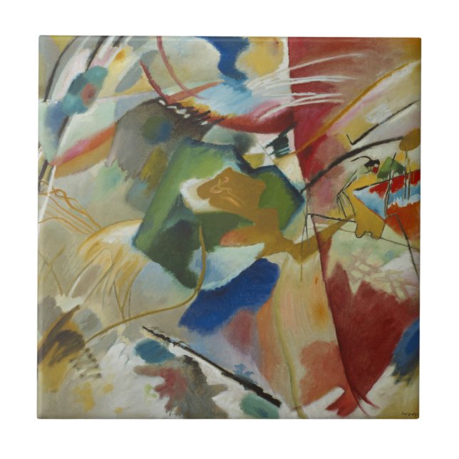 Azulejo Pintura de época con verde de Kandinsky (Frente)