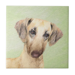 Azulejo Pintura de eslúpulos - Arte de perro original lind