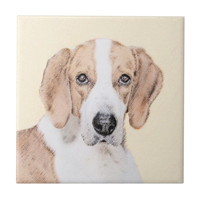 Azulejo Pintura de Foxhound estadounidense - Arte de Perro (Frente)