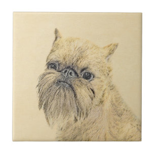 Azulejo Pintura de griffon de Bruselas - Arte de perro ori