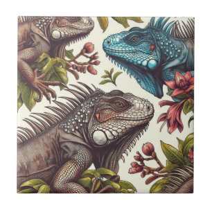 Azulejo Pintura de Iguana sin foco
