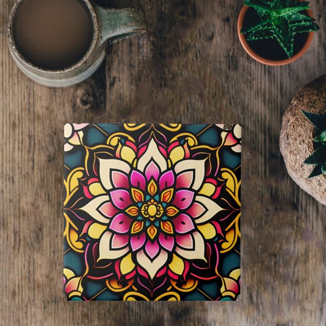 Azulejo Pintura de Ilustracion floral rosa (Subido por el creador)