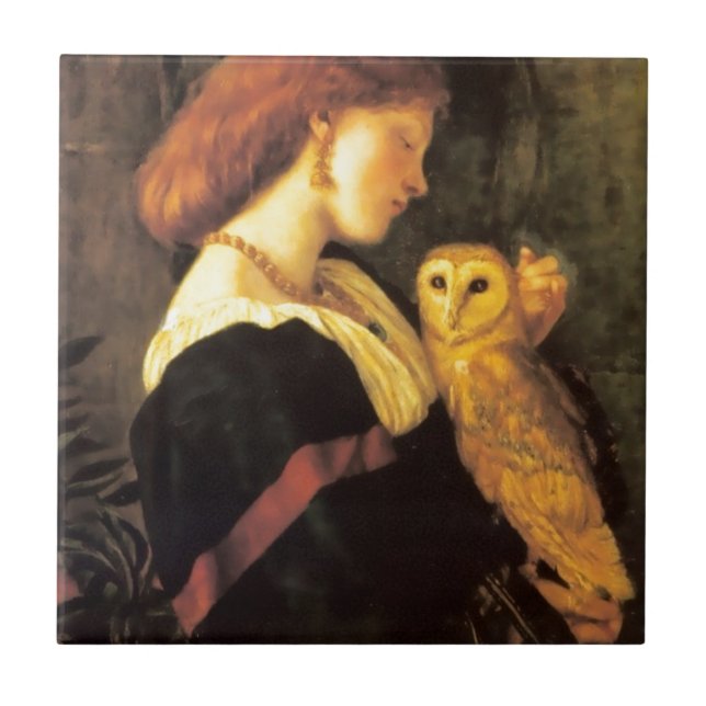 Azulejo Pintura de la antigüedad del búho de chillido de (Frente)