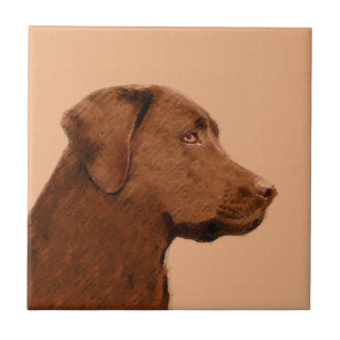 Azulejo Pintura de Labrador Recuperador (Chocolate) - Arte