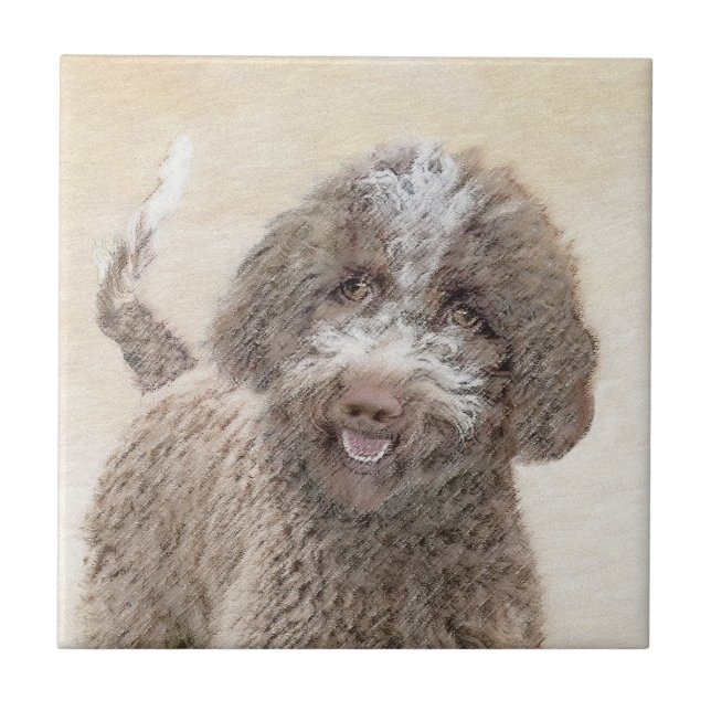 Azulejo Pintura de Lagotto Romagnolo - Arte de perro origi (Frente)