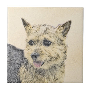 Azulejo Pintura de Norwich Terrier - Arte de Perro Origina