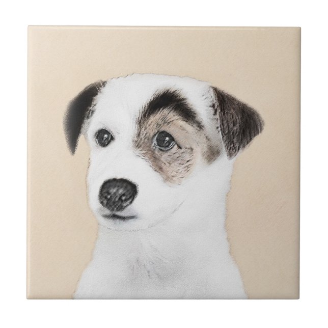 Azulejo Pintura de Parson Jack Russell Terrier - Arte de P (Frente)
