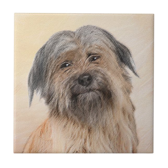 Azulejo Pintura de pastor pirenaico - Arte de perro origin (Frente)