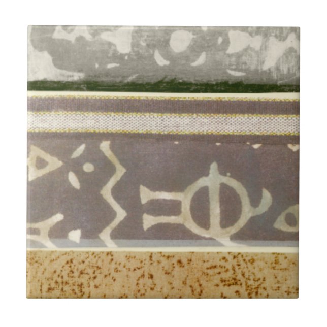 Azulejo Pintura de patrón tribal contemporáneo (Frente)