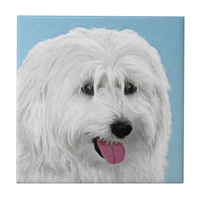 Azulejo Pintura de perro de Lowland polaco - Ar de perro o (Frente)