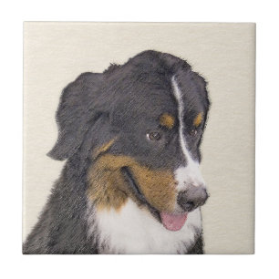 Azulejo Pintura de perro de montaña de Bernese - Arte de p