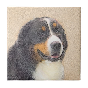 Azulejo Pintura de perro de montaña de Bernese - Arte de p