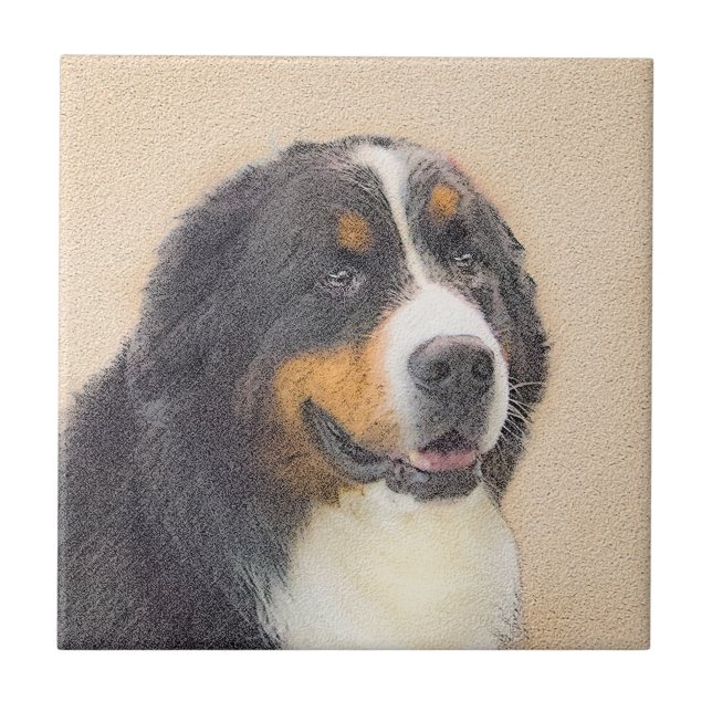 Azulejo Pintura de perro de montaña de Bernese - Arte de p (Frente)