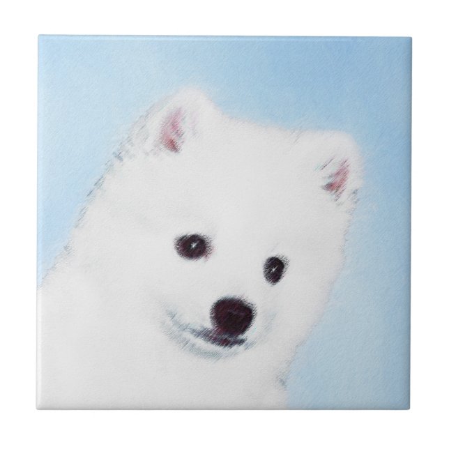 Azulejo Pintura de perro esquimal estadounidense - Arte de (Frente)