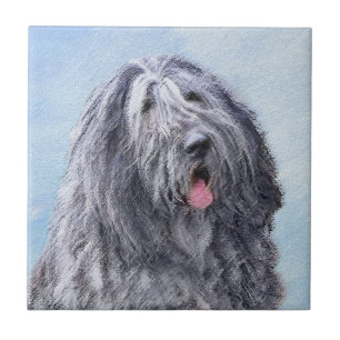 Azulejo Pintura de perro pastor de Bergamasco - Perro orig