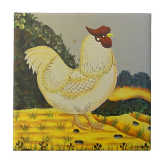 Azulejo Pintura de pollo al estilo antiguo