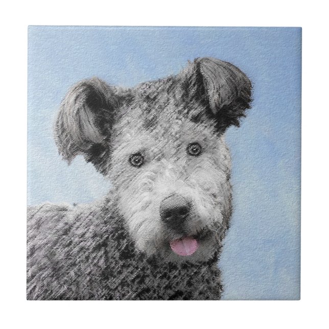 Azulejo Pintura de Pumi - Arte de Perro Original. (Frente)