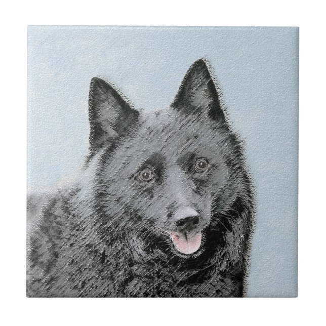 Azulejo Pintura de Schipperke - Arte Perro Original Cuto (Frente)