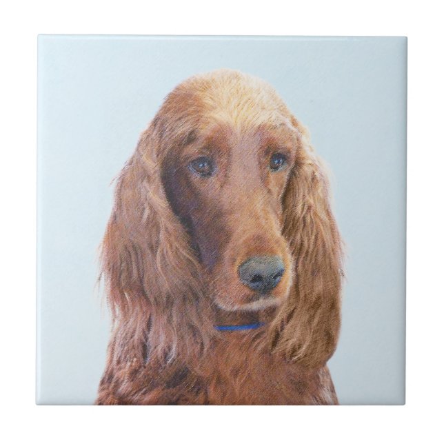 Azulejo Pintura de Setter Irlandés - Arte de Perro Origina (Frente)