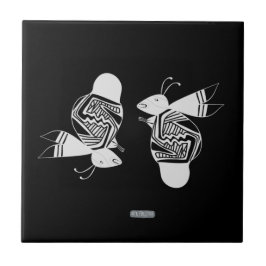 Azulejo Pintura de tinta de abejas antiguas