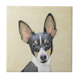 Azulejo Pintura de Toy Fox Terrier - Arte de Perro Origina