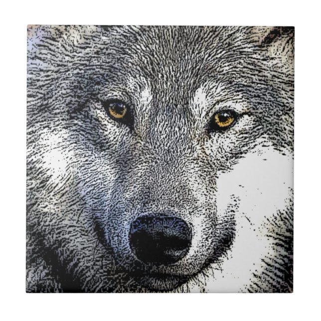 Azulejo Pintura de Wolf Eyes (Frente)
