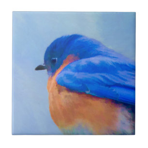 Azulejo Pintura del Bluebird - arte original del pájaro