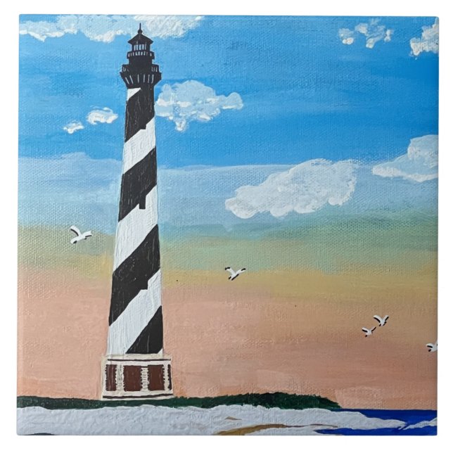 Azulejo Pintura del faro de Cape Hatteras (Frente)