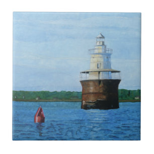 Azulejo Pintura del Faro del Canal de Lubec