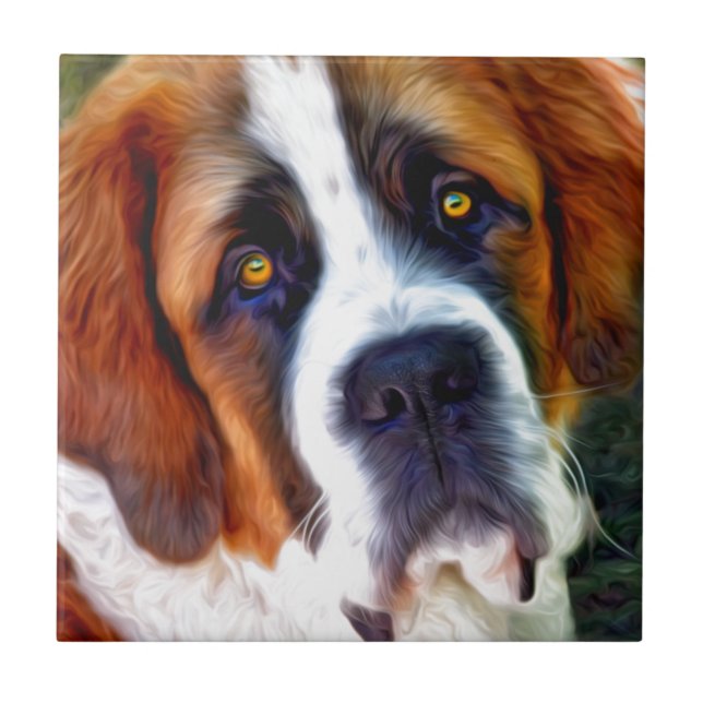 Azulejo Pintura del perro de St Bernard (Frente)