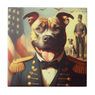 Azulejo Pintura del Viejo Toro Terrier Americano
