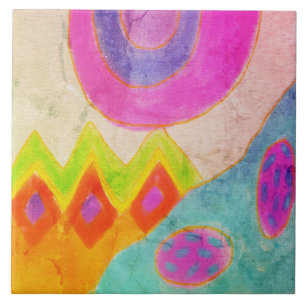 Azulejo Pintura digital abstracta colorida