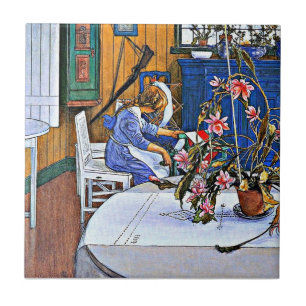 Azulejo Pintura famosa, interior con un cactus