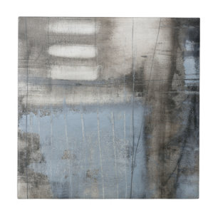 Azulejo Pintura gris y azul abstracta