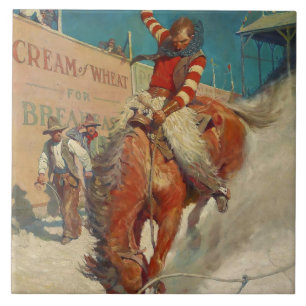 Azulejo Pintura histórica de NC Wyeth "El Rodeo"