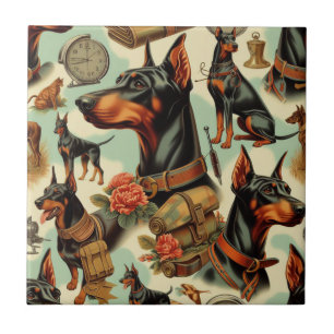Azulejo Pintura inmaculada Doberman