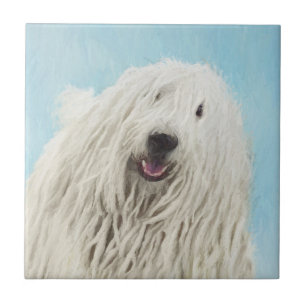 Azulejo Pintura Komondor - Arte Perro Original Cuto