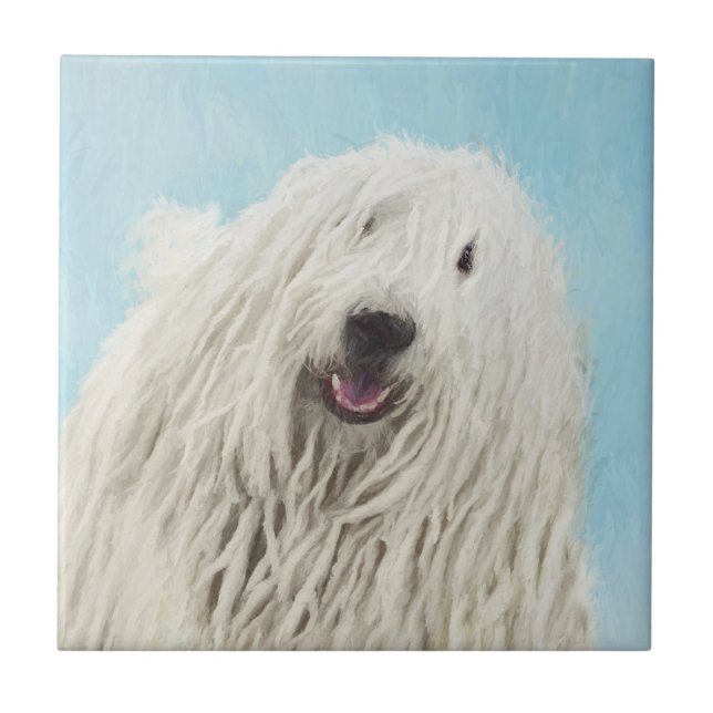 Azulejo Pintura Komondor - Arte Perro Original Cuto (Frente)