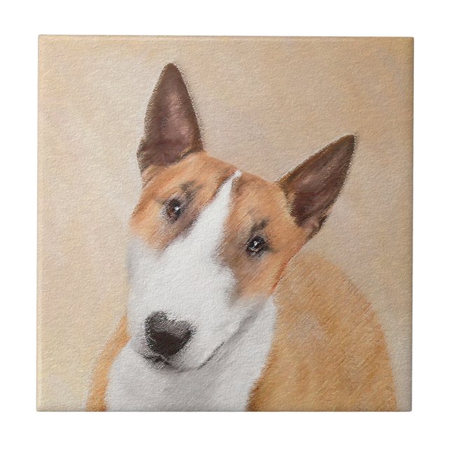 Azulejo Pintura Miniatura de Bull Terrier - Cute Original  (Frente)