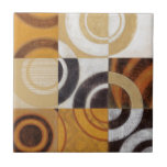 Azulejo Pintura moderna con patrones circulares<br><div class="desc">Pintado por Norman Wyatt,  Jr. este cuadro moderno presenta patrones circulares multicolores en nueve cuadrados. ¡Bien por una pared que necesita arte así como por alguien que quiera practicar su arrojo!</div>